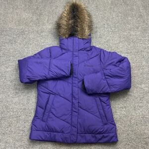 Columbia Women's Lay D Down II Jacket Purple Omni Heat Women XS Faux Fur Hood